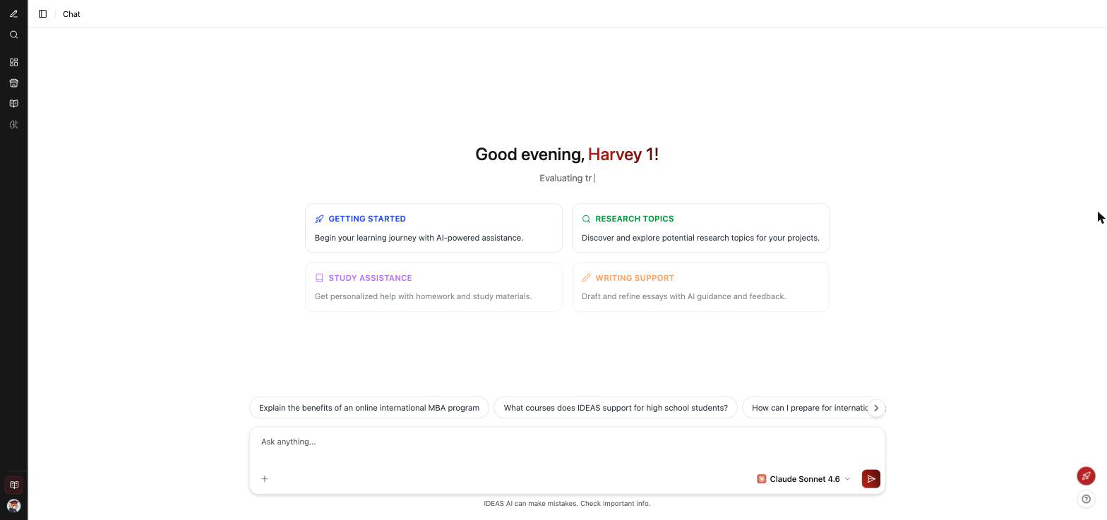 Màn hình Chat sau khi đăng nhập