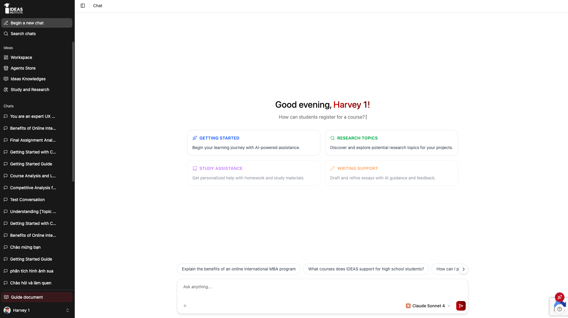 Giao diện tổng quan Dashboard