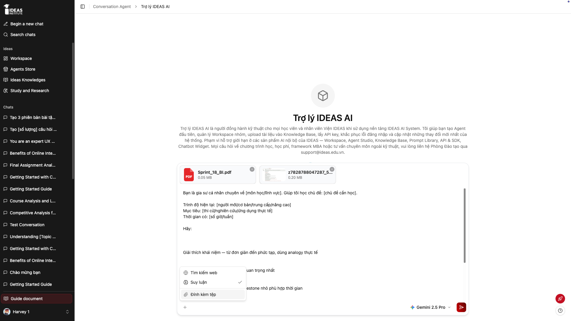 Chat Agent với đính kèm tệp