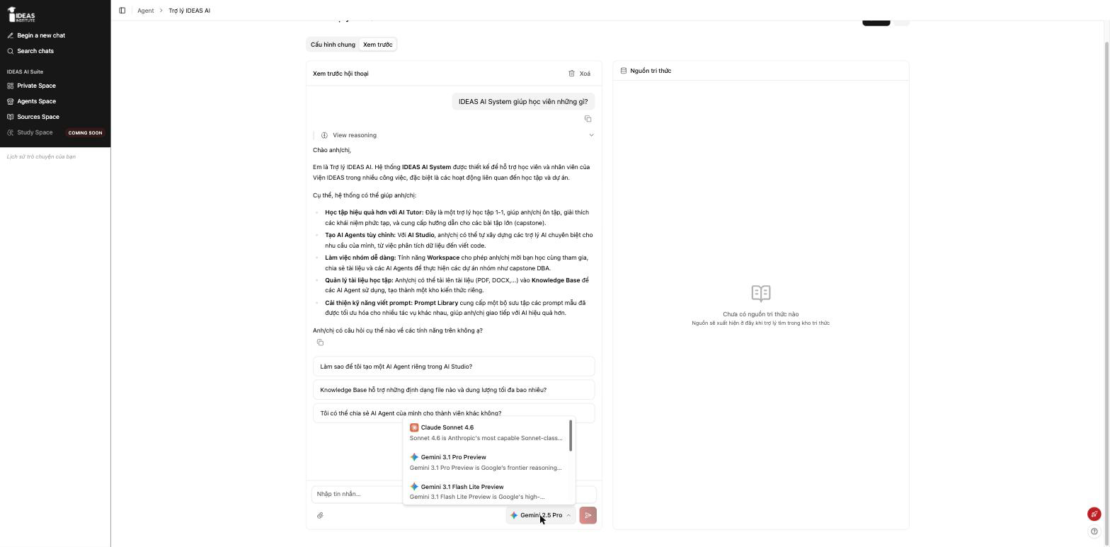 Chọn mô hình để thử trong Preview