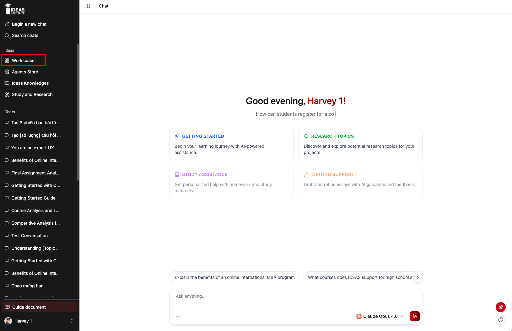 Sidebar Workspace